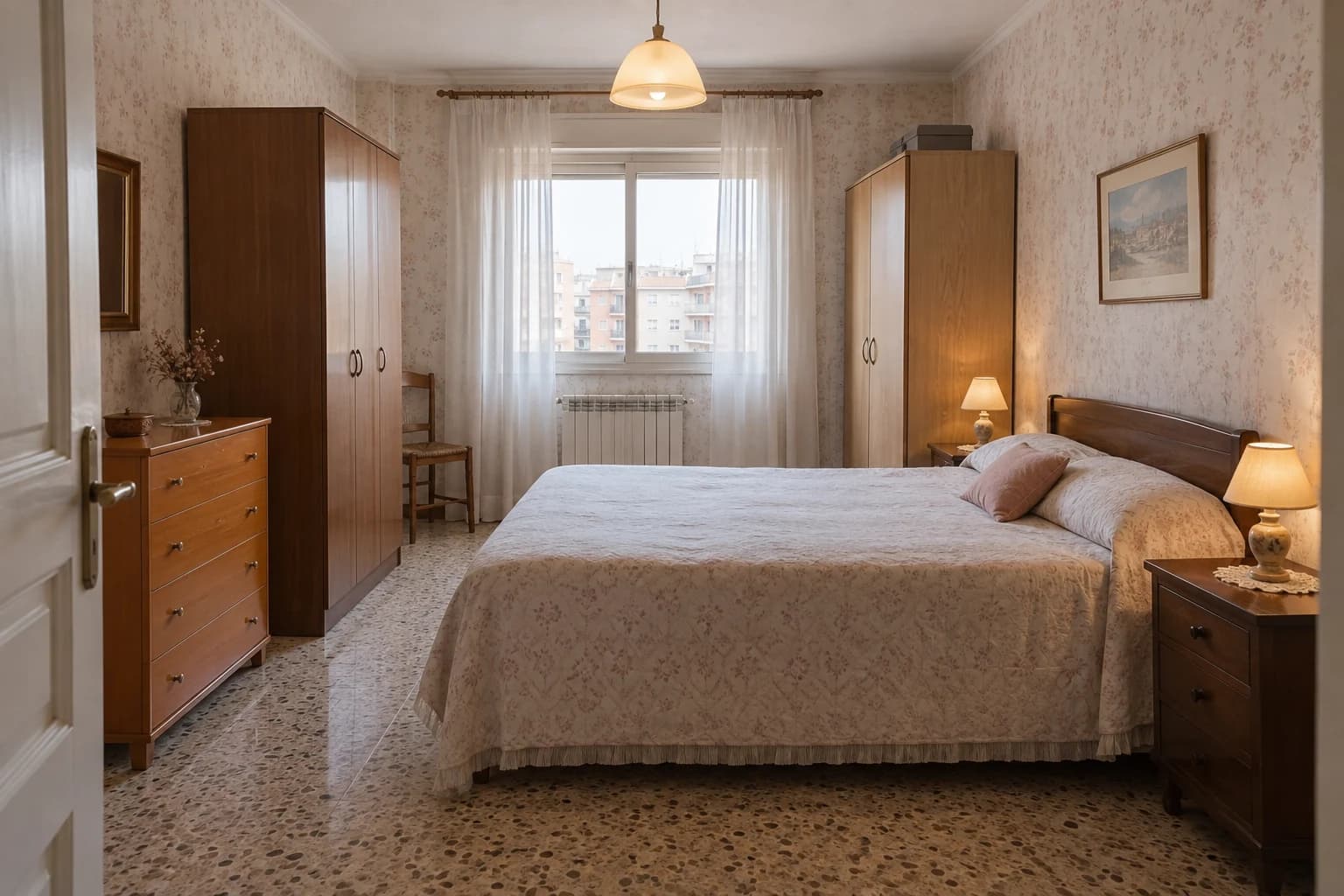 Dormitorio con armarios integrados — Antes