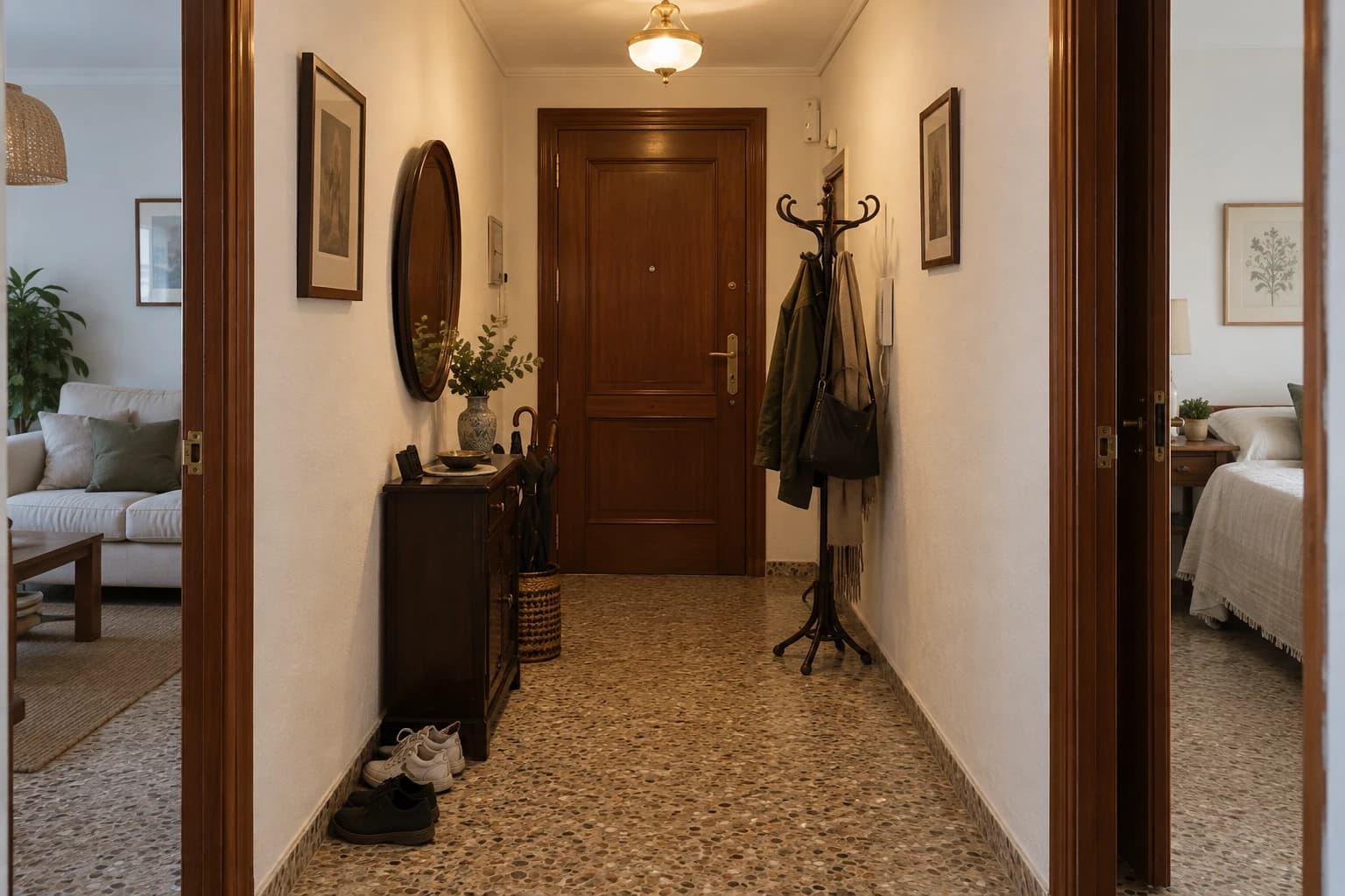 Recibidor con almacenaje oculto — Antes
